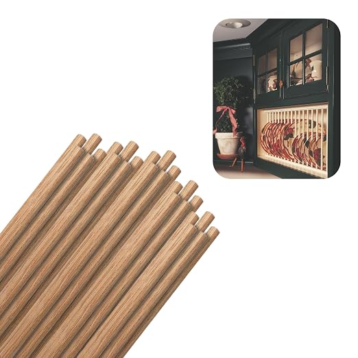 Red Oak Round Dowels (1/4" x 36", Pack of 25) | Variety of Diameters & Wood Species | Unfinished Wooden Dowel Rods for Crafts & DIY Home Projects | Curtain Rod, Macrame Supplies, Cake Pops, Flagpole by WADDELL