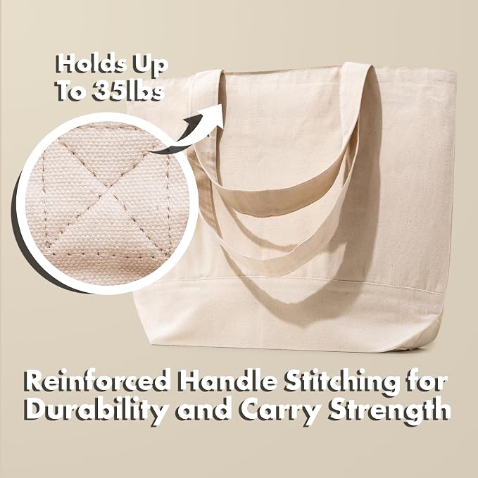 Carrywell Canvas Tote Bags 12-Pack, 15"x 18.5" - Image 5