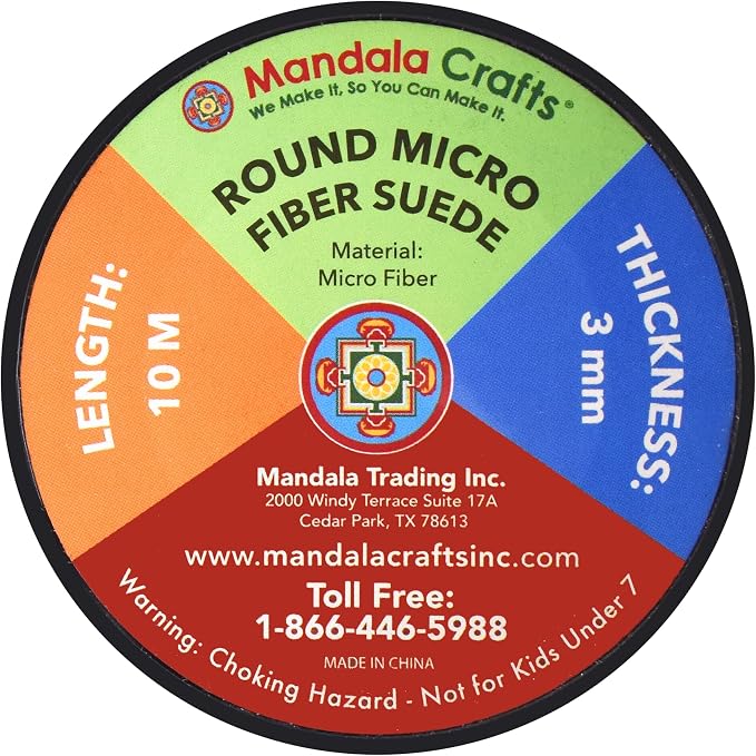 Mandala Crafts 3mm Round Tan Faux Suede Vegan Leather, Jewelry Making | 11 Yards Durable Leather Strings for Bracelets, Necklaces, Braiding, Dream Catchers, Chokers, Pendants & Lacing - Image 3
