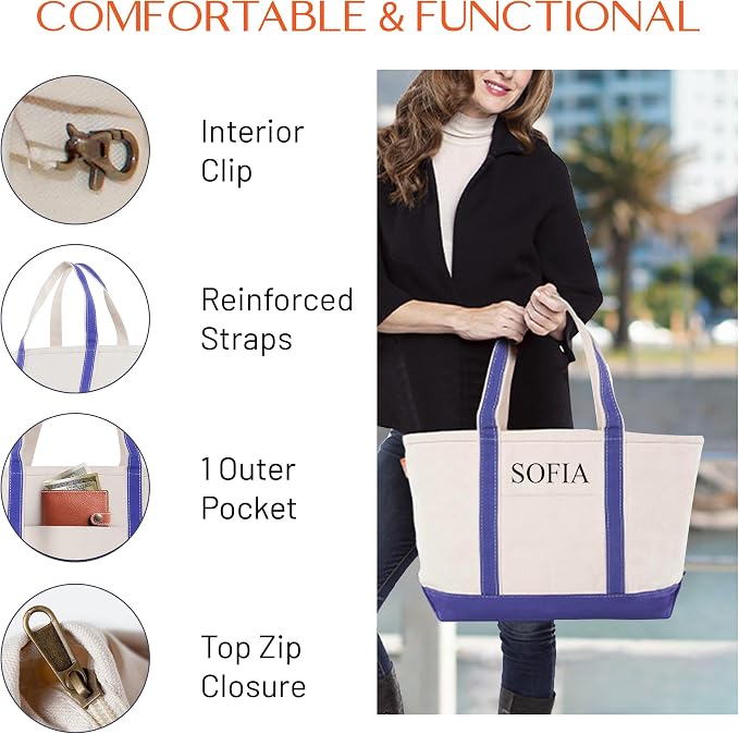 CB STATION Large Classic Tote - Canvas Tote Bag for Women - Multi-Colored Design, Perfect for Travel and Shopping - Image 2