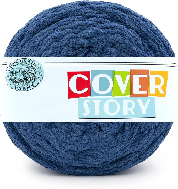 Lion Brand Yarn, Cover Story Blanket Yarn, River, Blue, 1 Pack | Soft Super Bulky Thick Blanket Crochet & Knit Fiber for Chunky Afghans, Plush Amigurumi Stuffed Animals, Pillows by LionBrandYarn