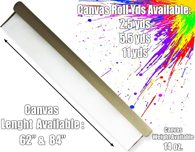 Linen Canvas Rolls for Painting Large Blank Canvas Fabric by the Yard. 84"x2.5 Yd (7.5 Ft) 14oz Universal Triple Primed Artist Linen Canvas Roll. Belgian Linen Alternative for Painters, SDK Murals - Image 4
