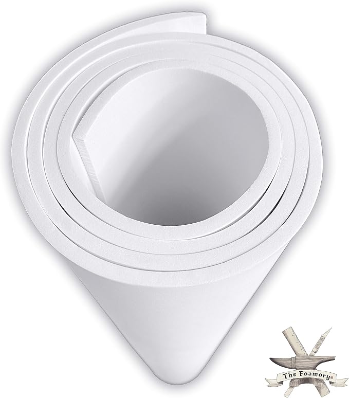 The Foamory White EVA Foam Sheet - 6mm Thick 35x59 inch Cosplay Craft Foam | Premium High-density 85kg/m³ Shape Retention Foam. Easy Heat Shape and Sand DIY Armor, Comic-con, Anime and Halloween Costume by TheFoamory
