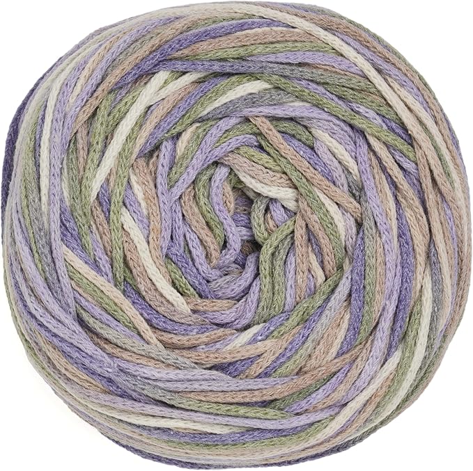 3mm Cotton Macrame Multicolor, Braided 142 yds 4 Medium Aran Colorful Ombre Cake Yarn, Variegated Rainbow Macrame Cord for Knitting, Crochet and Knotting, DIY Craft Cord by clowex