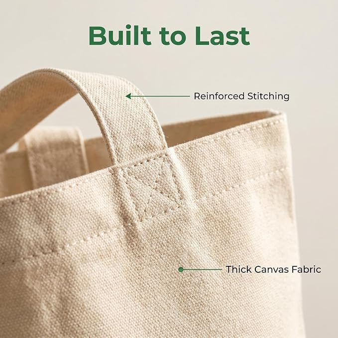 12oz Blank Canvas Tote Bags 14"x12" Canvas Bag 2/6/12/24/48 Pack DIY Sublimation Machine Washable - Image 9