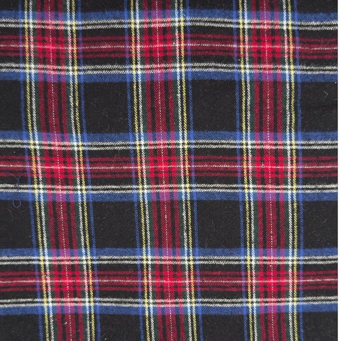 FabricLA 100% Cotton Flannel Fabric 60" Wide 180 GSM Lightweight - Super Soft Fabric for Sewing Quilts Pajamas Blankets Shirts and Crafts - North Peak Tartan Check, Style 3-2 Yard Pre Cut by FabricLA