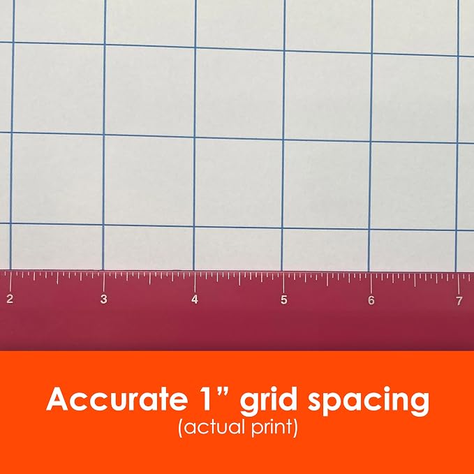 Geyer Instructional 1 Inch Graph Paper Roll – 36” x 200’ Blue Grid, Large Format Blueprint Paper, 24 lb Bond for Classroom, STEM, Math & Design Projects - Image 4