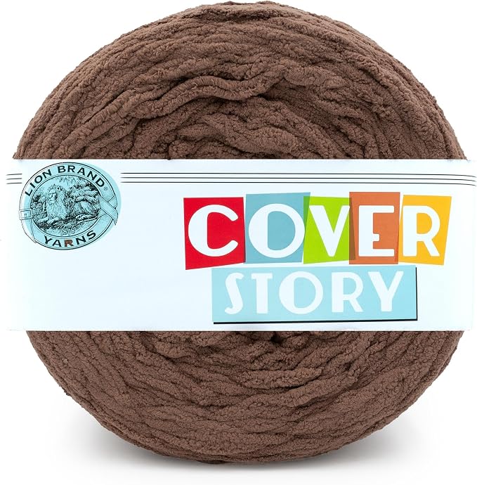 Lion Brand Yarn, Cover Story Blanket Yarn, Bark, Brown, 1 Pack | Soft Super Bulky Thick Blanket Crochet & Knit Fiber for Chunky Afghans, Plush Amigurumi Stuffed Animals, Pillows by LionBrandYarn
