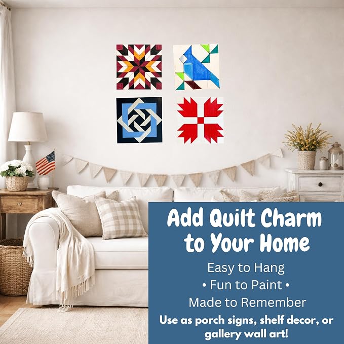 Barn Quilt Kit, 18in Milky Way Star, DIY Wood Craft | DIY Painting Craft Kit for Adults | Farmhouse Wall Art and Quilting Décor - Image 2