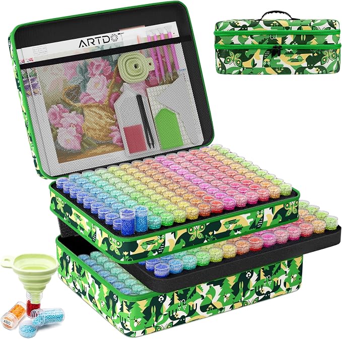 ARTDOT 420 Slots Storage Container for Diamond Painting Kits for Adults,Portable Diamond Painting Storage Box with Accessories and Tools by ARTDOT