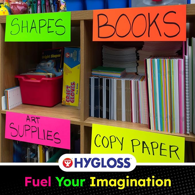 Hygloss Medium Poster Board 4x11 - 50 Neon Green Single Color Bulk Pack - 10 Pt. Thickness Colored Poster Board Paper for Projects, Signs, Displays - Posterboard Multipack 4" x 11" - Image 6