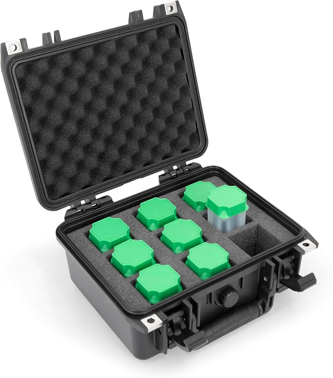 CASEMATIX American Silver Eagle Coin Tube Stacker Case – IPX7 Waterproof Airtight Coin Tube Storage Box for 9 Coin Rolls, Lockable Hard Shell Bullion Carrying Case with for Stackers & Collectors by CASEMATIX
