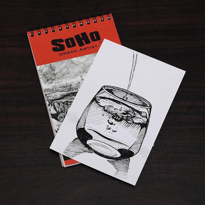 SoHo Urban Artist Softcover Drawing Pad - 18"x24", 12 Pack w/288 Sheets Total - 92 lbs/150gsm, Mixed Media, Dual-Sided, Acid-Free, Wire-Bound, Micro-Perforated, Repeated Erasing & Reworking - Image 5