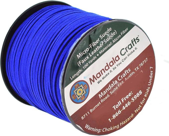 Mandala Crafts Faux Suede Cords Cobalt Blue Leather Cords for Jewelry Making - 2.65mm Leather Laces Leather Strips Flat Vegan Leather Strings for Dream Catchers Supplies - Image 2