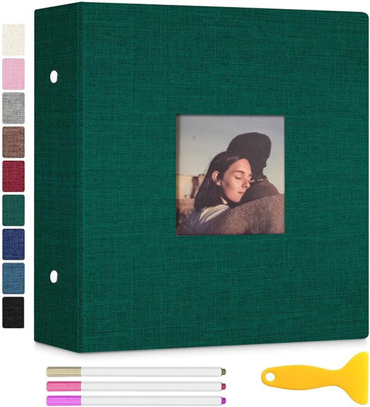 Zesthouse 18 In Photo Album Self Adhesive with Picture Display Window, 3-Ring Scrapbook Albums 60 Pages Holds 10x12 8x10 5x7 4x6 Photos, DIY Photo Book Ideal Gift for Family Wedding Baby by Zesthouse