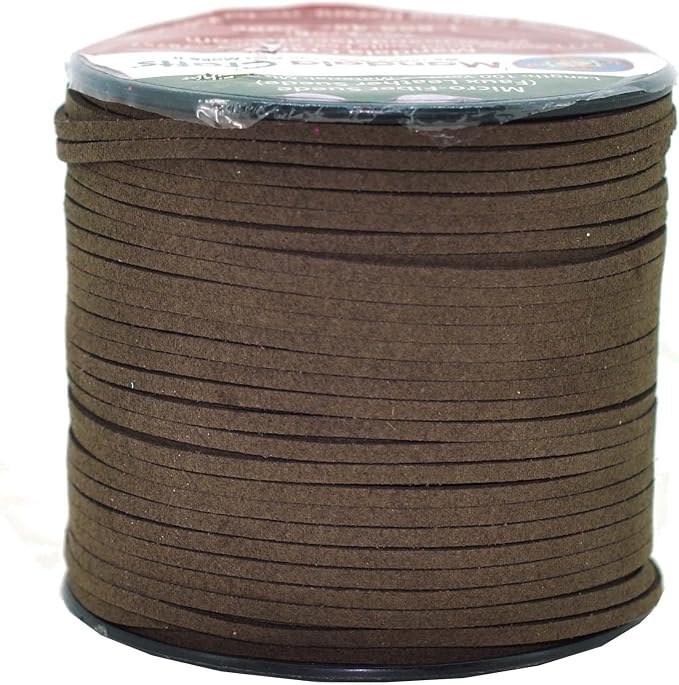 Mandala Crafts Faux Suede Cords Olive Brown Leather Cords for Jewelry Making - 2.65mm Leather Laces Leather Strips Flat Vegan Leather Strings for Dream Catchers Supplies by MandalaCrafts