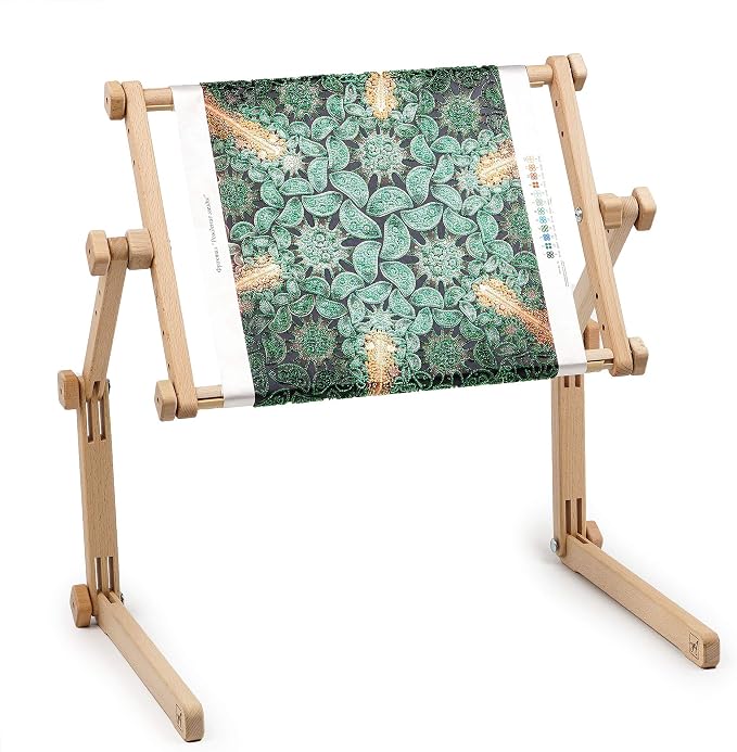 Needlework Table and Lap Hands-Free Stand with Adjustable Frame Made of Organic Beech Wood Tapestry Cross Stitch Embroidery Frame Holder (35х48 cm (13.7" x 18.8")) by AllAboutEmbroideryUA