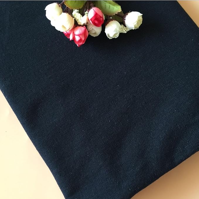 Linen Fabric by The Yard - 5 Yard 62 Inch Wide Black | Embroidery Fabric Plain Solid Color Cloth for Needlework, Quilting, Embroidery, Curtain, Garments Craft - Image 6
