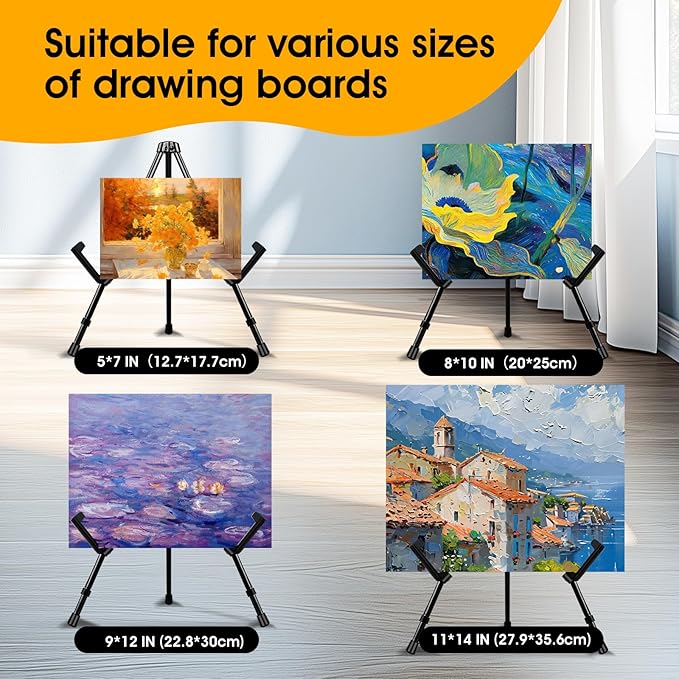 AROIC 24 Pack 14''Tabletop Easels, Black Steel Table Top Easels for Display | Adjustable Portable Table Top Easel for Paintings, Signs, Posters,Frame Pictures(with 24 Bags) - Image 5
