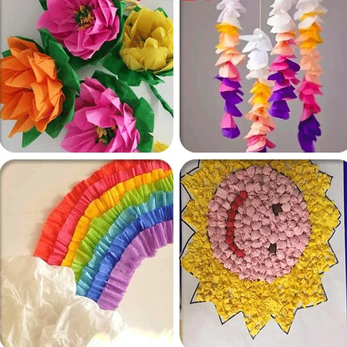 Premium Crepe Paper Party Streamers 21 Assorted Colors Large 20 Inch X 3.2 Ft. Per Sheet for DIY Crepe Paper Flowers Crafts Gift Wrapping Box Birthday Wedding Party Drop Decoration Supply(50) - Image 5