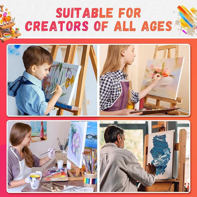 Stretched Canvas for Painting- 8x10 Inch,Bulk Pack of 8,Primed,100% Cotton,5/8 Inch Profile of Super Value Pack for Acrylics,Oils & Other Painting Media - Image 5
