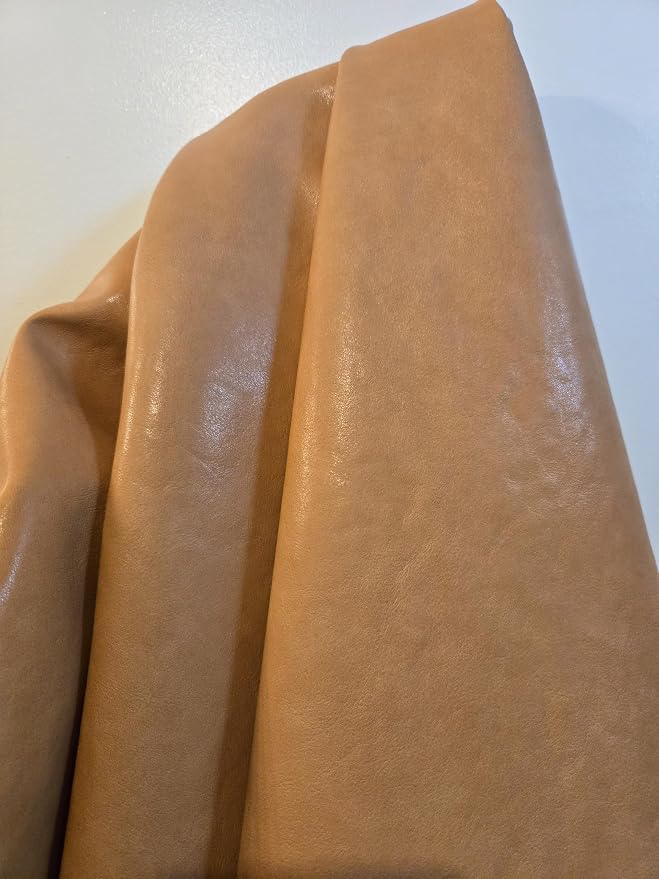 NAT Leathers | Wheat Camel Tan Soft Faux Vegan Leather PU (Peta Approved Vegan) | 2 Yard (72 x 54 inch Wide) Cut by Yard | Synthetic Pleather Nappa 0.9 mm Smooth Upholstery | 72"x54" - Image 5