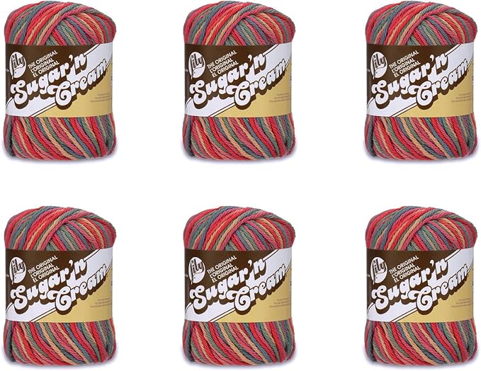 Lily Sugar'N Cream Painted Desert Yarn - 6 Pack of 57g/2oz - Cotton - 4 Medium (Worsted) - 95 Yards - Knitting/Crochet by Lily