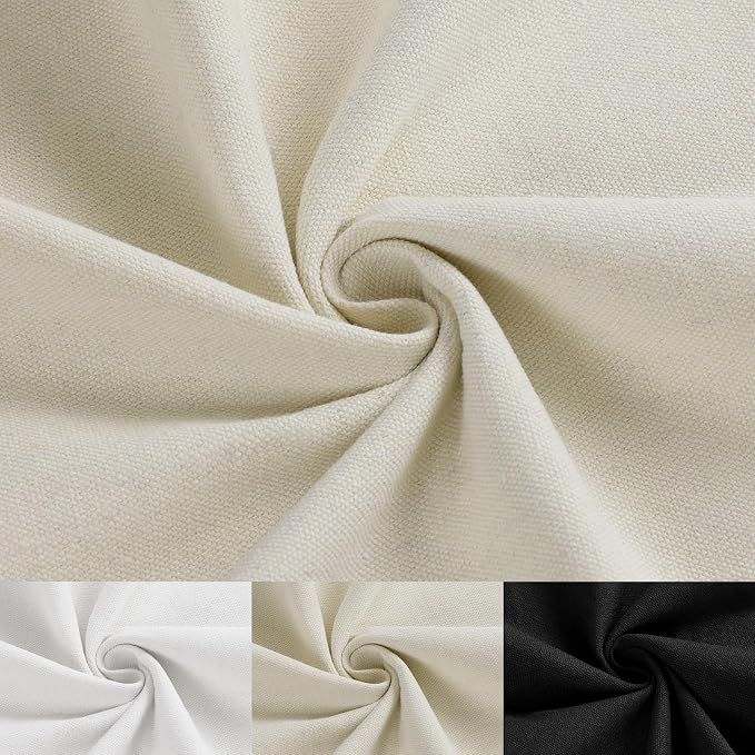 Canvas Fabric 10oz Cotton Upholstery Fabric Drop Cloth 12 Yard Natural | Soft Duck Canvas Cloth, Thick Cotton Fabric By the Yard for Painting, Embroidery, Sewing, Cushion, Home Decor, Arts & Crafts by konelia