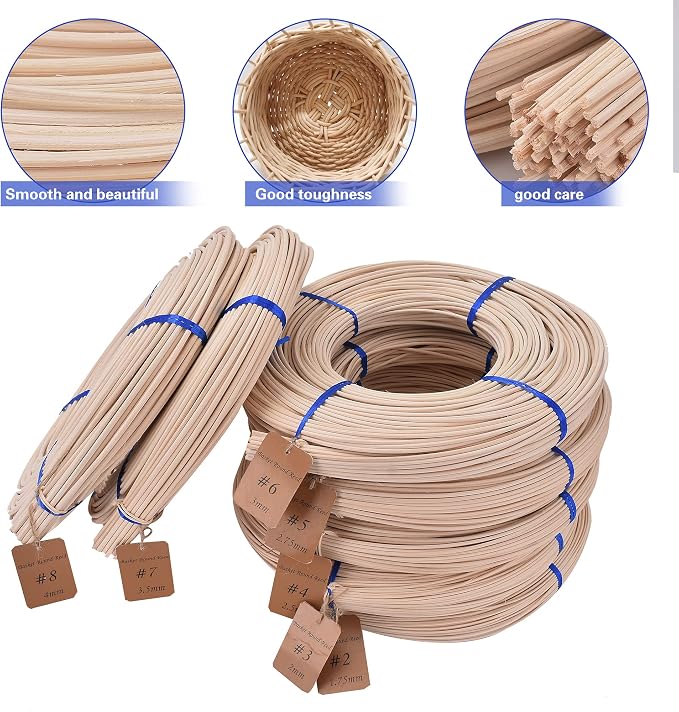 Basket Round Reed #4 2.5mm 1-Pound Coil Basket Weaving Cane for Chair Making and Wicker Weaving DIY Furniture Making Supplies - Image 3