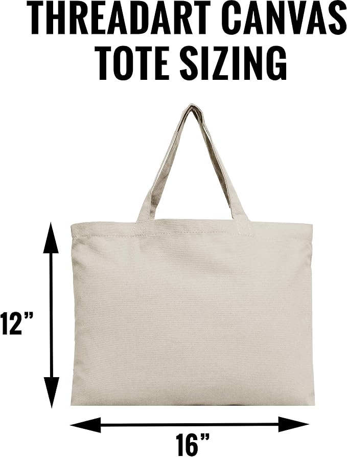 Threadart 3 or 6 Pack Cotton Canvas Grocery Tote Bag | Heavy cotton canvas tote for groceries, gifts, beach trips and everyday errands. Reusable design with sturdy handles. - Image 5