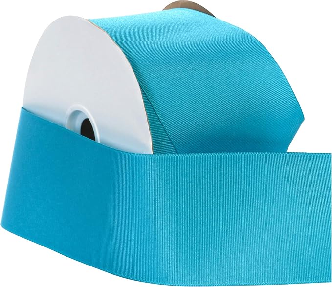 BERWICK Offray 3" Grosgrain Ribbon, Turquoise Blue, 50 Yards - Image 2