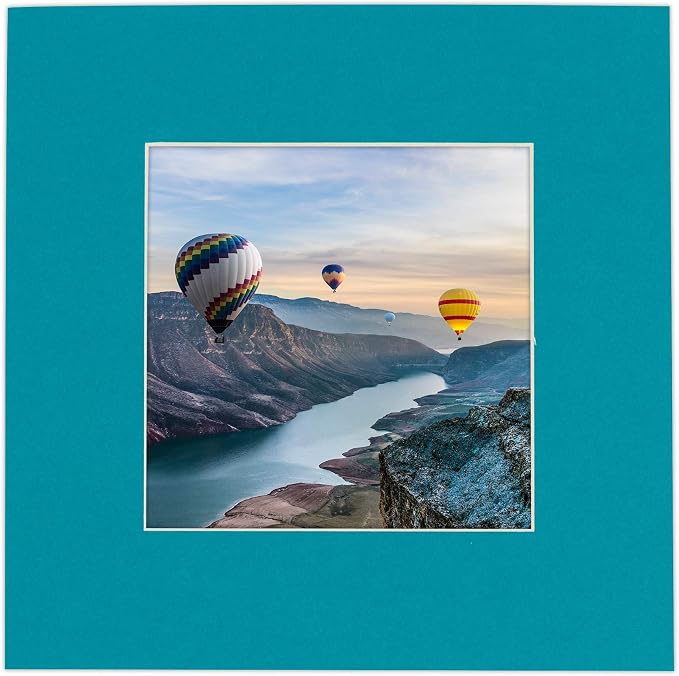 8x10 Mat for 12x16 Frame - Precut Mat Board Acid-Free Show Kit with Backing Board, and Clear Bags Teal Blue 8x10 Photo Matte Made to Fit a 12x16 Picture Frame Matboard for Framing, Pack of 10 Mats - Image 7