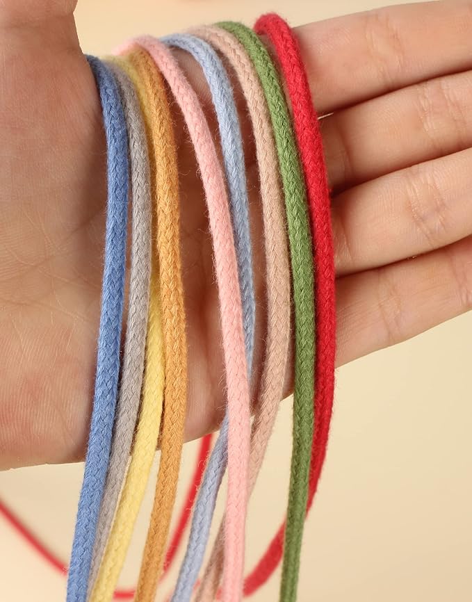 Braided Cotton Cord 3mm×109 Yards Natural Macrame Cotton Cord Bohemia Macrame Rope for Handmade Plant Hangers Wall (Lotus Pink) - Image 4