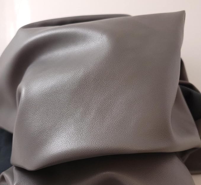 Soft Faux Vegan PU (Peta Approved Vegan) Leather by the Yard Synthetic Pleather 0.9 mm Nappa Yards (360 inch x 54 inch) Soft Smooth Upholstery (Dark Grey, 10 Yards (360"x54")) - Image 3