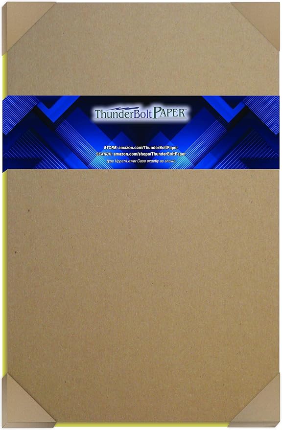 2 Sheets 11x17 inch 100pt Brown Chipboard .100 Caliper Recycled Materials Kraft Thick DIY Crafts, Designer Scrapbook Albums, Handcrafted Boxes, Frames, Storage, Heavy Duty Projects by ThunderBoltPaper