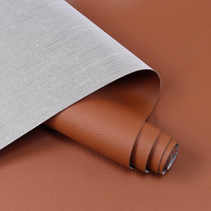 Marine Vinyl Fabric Waterproof Leather Material 55"×36" Brown | Soft Marine Faux Leather Sheets 0.6mm Thick Anti-UV Non-Peeling for Upholstery Boat Seat Automotive Furniture DIY Crafting - Image 3