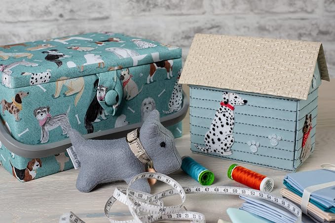 Hobby Gift Large Sewing Box Craft Storage Box with Handle Internal Accessories Tray Pin Cushion and Pocket for Sewing Knitting and Hobby Supplies - Image 6