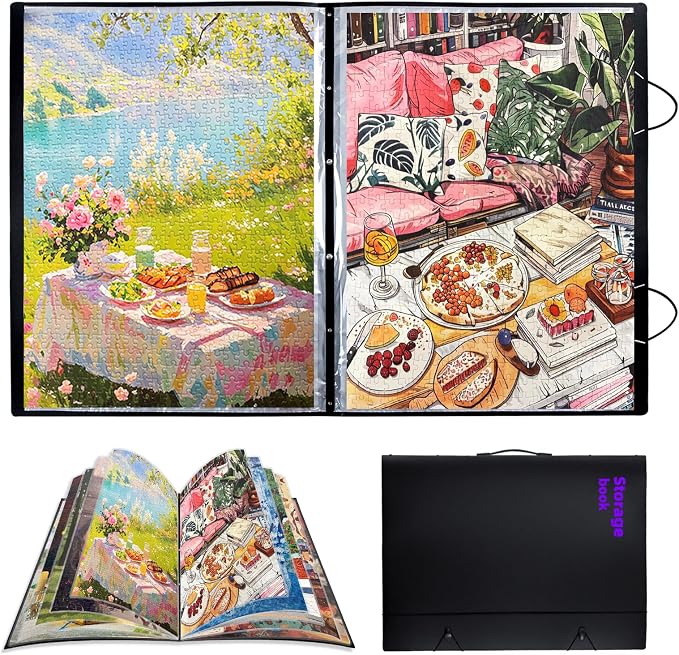 Puzzle Storage Folder Keeper Case,Portable Puzzles Organizer Accessory, Large Capacity 20x28in Puzzle Album Book Holder Portfolio,1000-Pieces for Jigsaw Enthusiasts Storage Binder Saver by Unknown