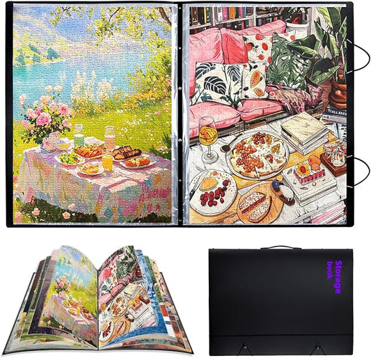 Puzzle Storage Folder Keeper Case,Portable Puzzles Organizer Accessory, Large Capacity 20x28in Puzzle Album Book Holder Portfolio,1000-Pieces for Jigsaw Enthusiasts Storage Binder Saver by Unknown