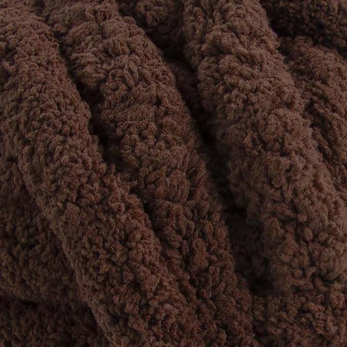 HOMBYS Dark Coffee Chunky Chenille Yarn for Crocheting, Bulky Thick Fluffy Yarn for Knitting,Super Bulky Chunky Yarn for Hand Knitting Blanket, Soft Plush Yarn, 8 Jumbo Pack (27 yds,8 oz Each Skein) - Image 9