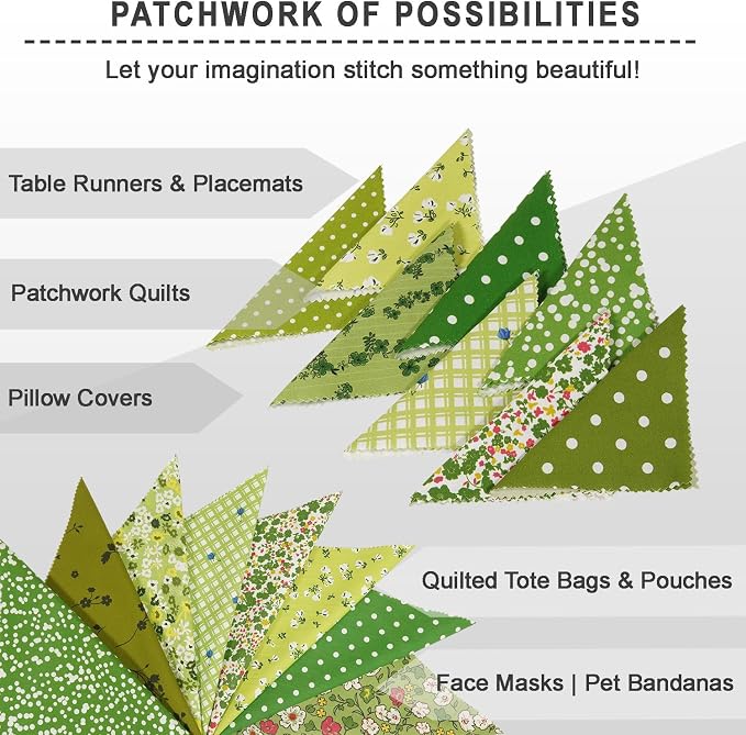 Soimoi 40 Pcs Cotton Fabric Squares Bundles Charm Packs for Quilting, Fat Quarter Layer Cakes, Precuts Quilt Squares 5 x 5 inches, DIY Fabric Bundle - Meadow Bliss - Image 7