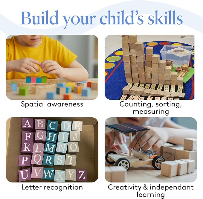 DIY Wooden Cubes 1/2-inch, Pack of 500 Small Blank Wooden Blocks, Unfinished Wood Blocks for Crafts, STEM, Dice, and Building Blocks for Stacking, by Woodpeckers - Image 6