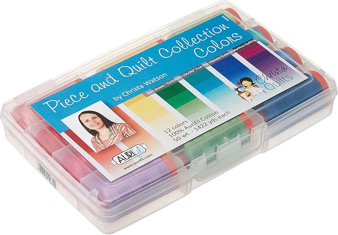 Aurifil Christa Quilts Piece and Quilt Colors Thread Kit 12 Large Spools 50 Weight - Image 2