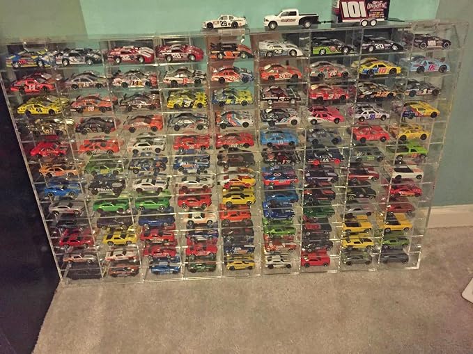 Clear Display Case Wall Cabinet for 1:64 Hot Small Toy Car Wheels Scale Matchbox Hot Toy Cars Collection Storage Display (108 Slots, 32" X 21") - Image 4