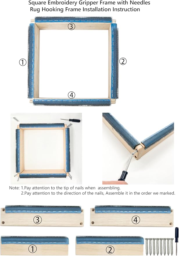 Lampstop Punch Needle Gripper Strip Rug Hooking Frame (10" x 10") - Image 4