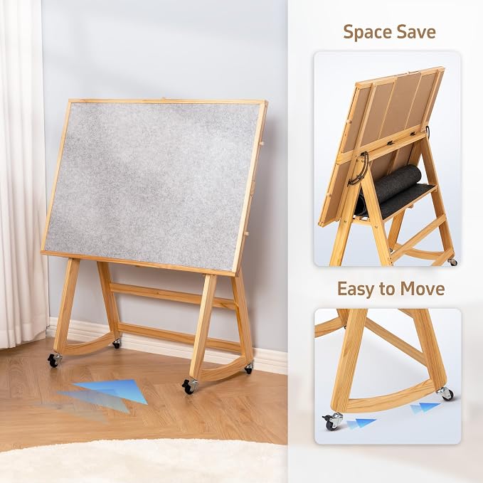 Lavievert 1500 Piece Tilting Puzzle Table with 5 Colored Drawers & Cover | Multiple Adjustable Tilt Angles, Space-Saving Design, Portable Wooden Board Jigsaw Table with Storage & Legs for Adults - Image 6