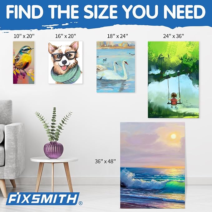 Stretched White Blank Canvas - 18x24 Inch, 4 Pack,Primed Large Canvas,100% Cotton,5/8 Inch Profile of Super Value Pack for Acrylics,Oils & Other Painting Media - Image 5