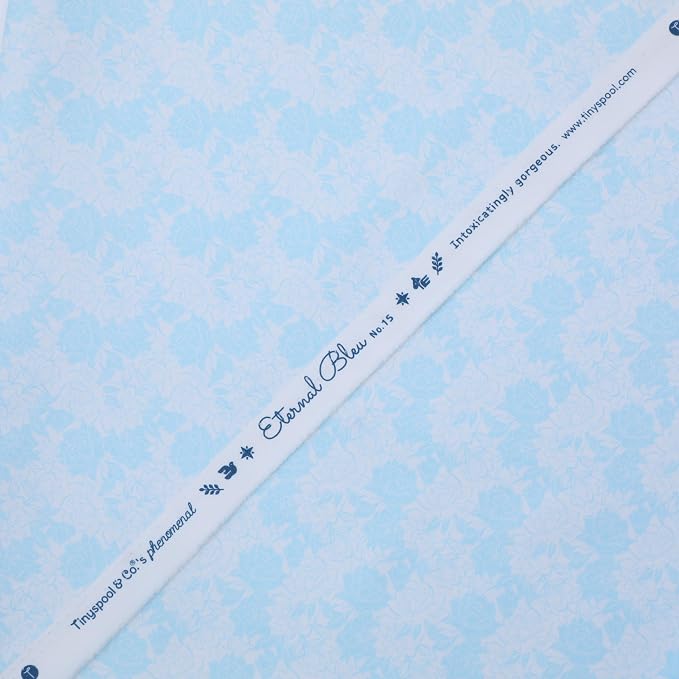 Tinyspool & Co. 100% American Cotton Fabric – 3 Yard Cut Quilting Fabric – Prewashed Preshrunk Yardage for Quilt Backing Borders Binding Sewing Crafts – Eternal Bleu No.15 – Baby Blue - Image 2
