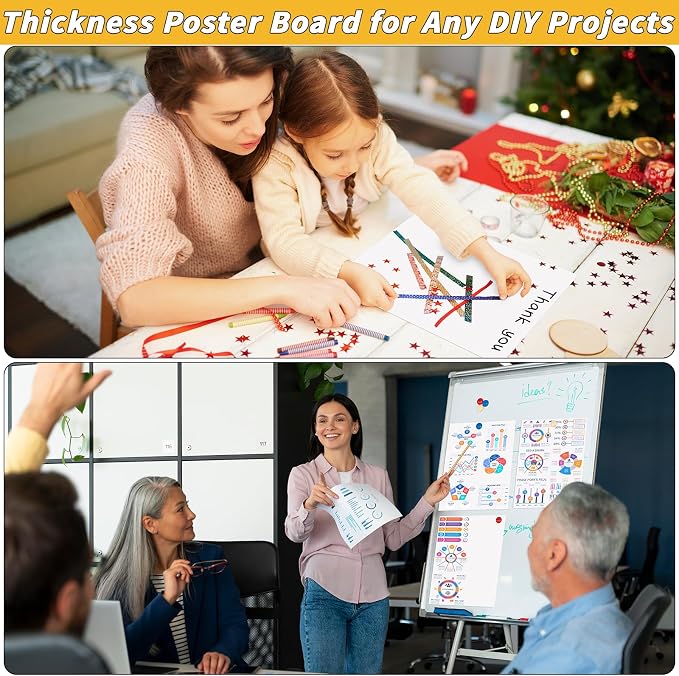100 Pcs 11 x 14 In Poster Board White Poster Board Paper Bulk 250 GSM Thickness Vision Boards Smart PosterBoard for Drawing School Arts Craft Projects Presentations Scrapbooking Blank Graphic Display - Image 6