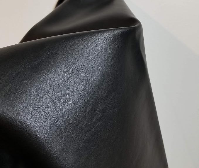 NAT Leathers | Black Soft Faux Leather Upholstery Fabric (Peta Approved Vegan) | 10 Yards (360 x 54 inch) by The Yard | Fabric Pleather 0.9mm Solid Smooth Nappa Upholstery - Image 6